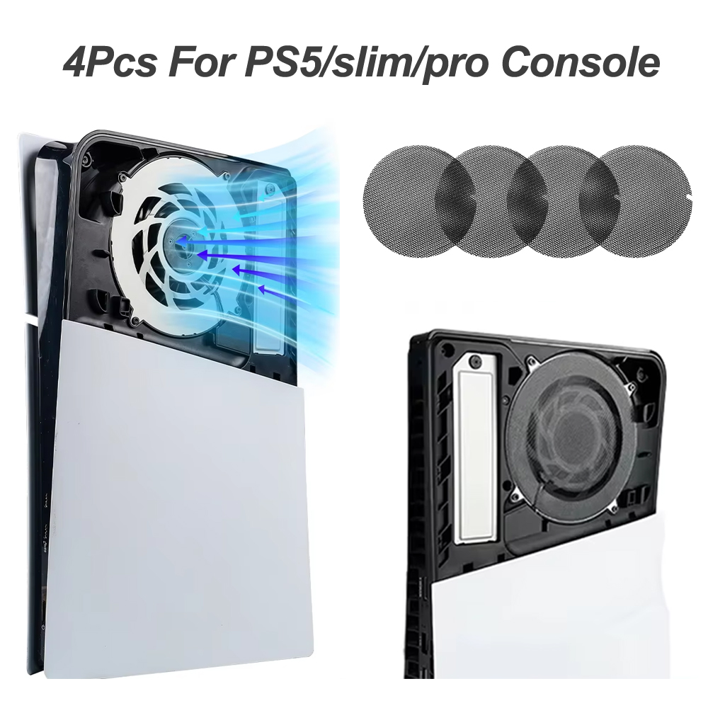 Gaming Console Latest - PS5/スリム/プロゲームコンソール用 4個入り ダストフィルターネット 通気性 ゲームアクセサリー 防塵メッシュケースカバー