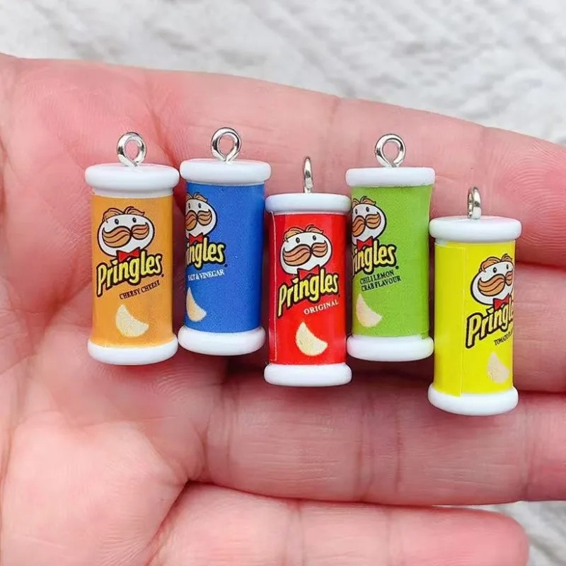 Gaming Console Keychain - 10 個シミュレーションの 3D ポテトチップボックスチャームペンダント DIY 手作りジュエリーイヤリングネックレスキーホルダー