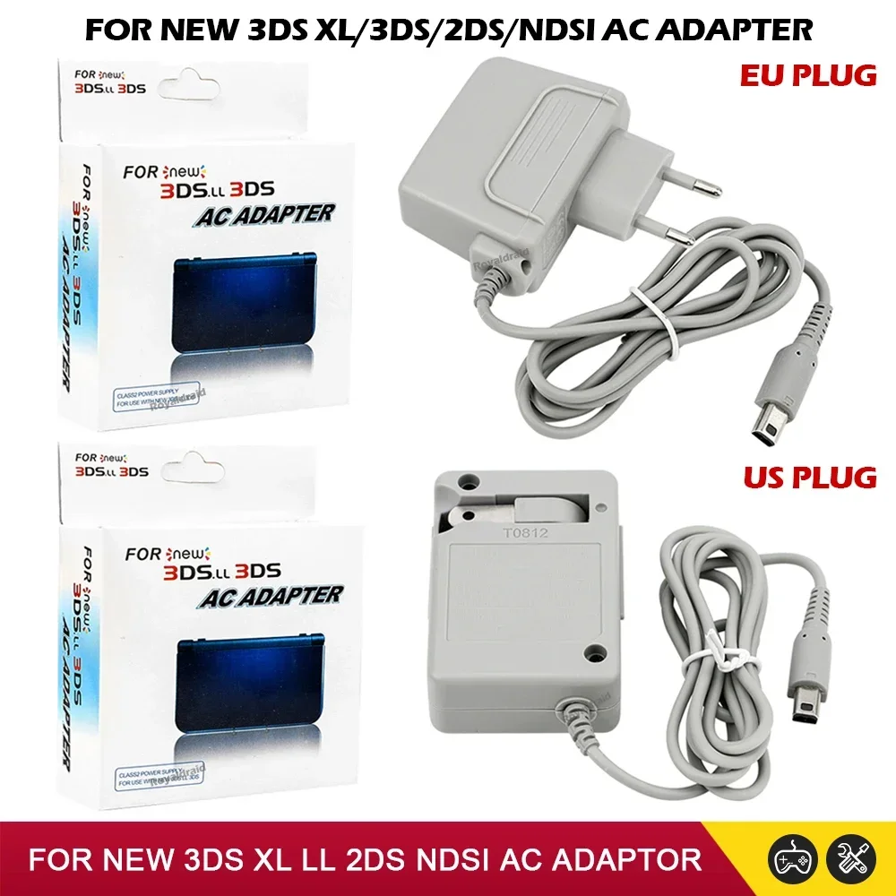 Gaming Console Buttons - NEW 3DS XL LL用AC電源、DSi XL、2DS、3DSゲーム機用充電器ACアダプター、100V-240V、EU/USプラグ対応