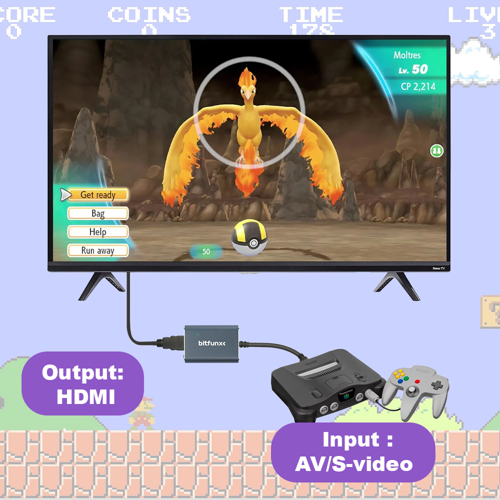 Bitfunx 720P Svideo/AV to HDMI - Gaming Console In Tv のレビューと価格