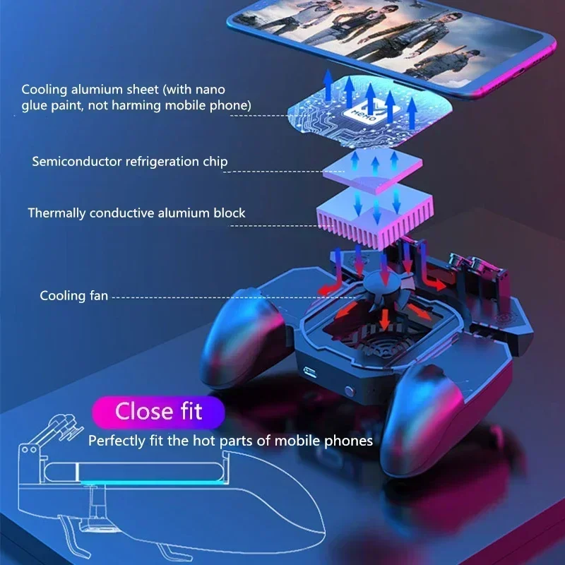 メモ-携帯電話クーラーファン、ゲームコントローラーグリップ、 - Gaming Console For Phone のレビューと価格