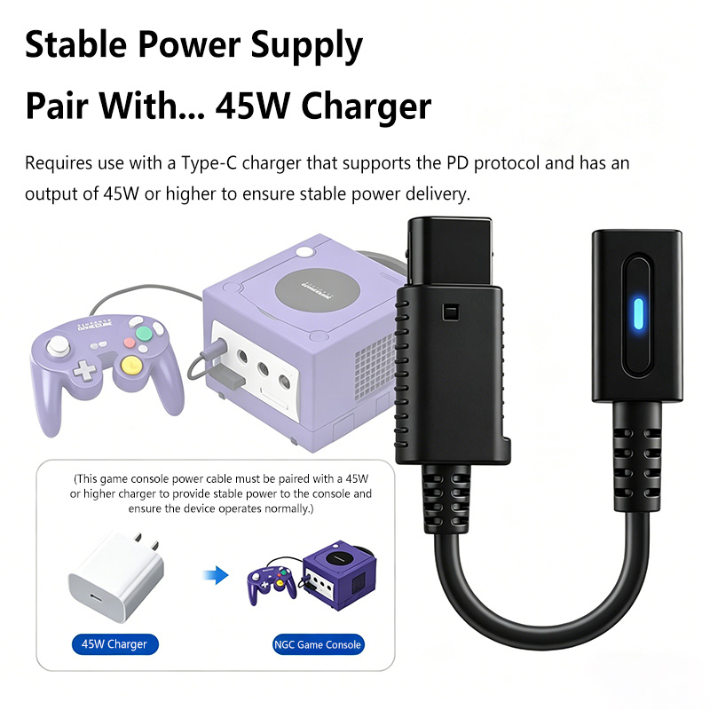 NGC本体用Type-C 45W PD充電ケーブル。Nint - Gaming Console In のレビューと価格